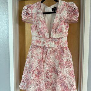 Tamarin Broderie Mini Dress in Pink Floral